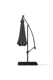 Living and Home Outdoor 32 LED Lighted Patio Umbrella with Crank Lift System, 2 Bases Set in Dark Grey - thumbnail 5