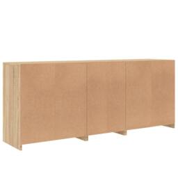 Berkfield Home Sideboard with LED Lights Sonoma Oak 162x37x67 cm in Tan - Size: 162 x 37 x 67 cm - thumbnail 8