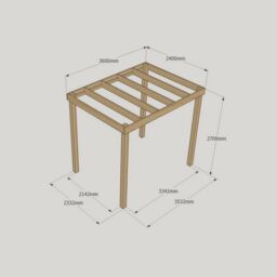 Rutland County Garden Furniture Ltd Box Pergola - Wood - L240 x W360 x H270 cm - Light Green in Brown - thumbnail 3