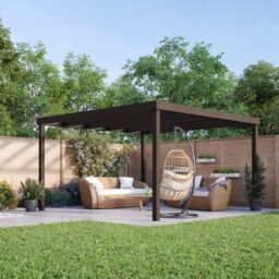 Rutland County Garden Furniture Ltd Box Pergola - Wood - L240 x W360 x H270 cm - Light Green in Brown - thumbnail 1