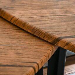 Pirlo Plush Industrial Set Of 3 Nesting Tables Rustic in Brown - thumbnail 5