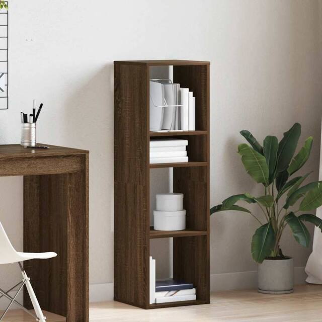 Berkfield Home Decorative Book Cabinet Brown Oak 34x31x112 cm Engineered Wood - Size: 34 x 31 x 112 cm - image 1