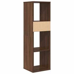 Berkfield Home Decorative Book Cabinet Brown Oak 34x31x112 cm Engineered Wood - Size: 34 x 31 x 112 cm - thumbnail 6