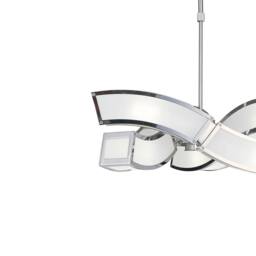 Netlighting Duna GU10 Pendant 3 Arm 6 Light L1SGU10 Polished Chrome in Silver - thumbnail 3