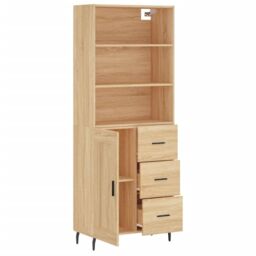 Berkfield Home Highboard Sonoma Oak 69.5x34x180 cm Engineered Wood in Brown - thumbnail 4