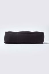 Homescapes Faux Suede Dining Chair Booster Cushion in Black - Size: 40 cm x 40 cm - thumbnail 5