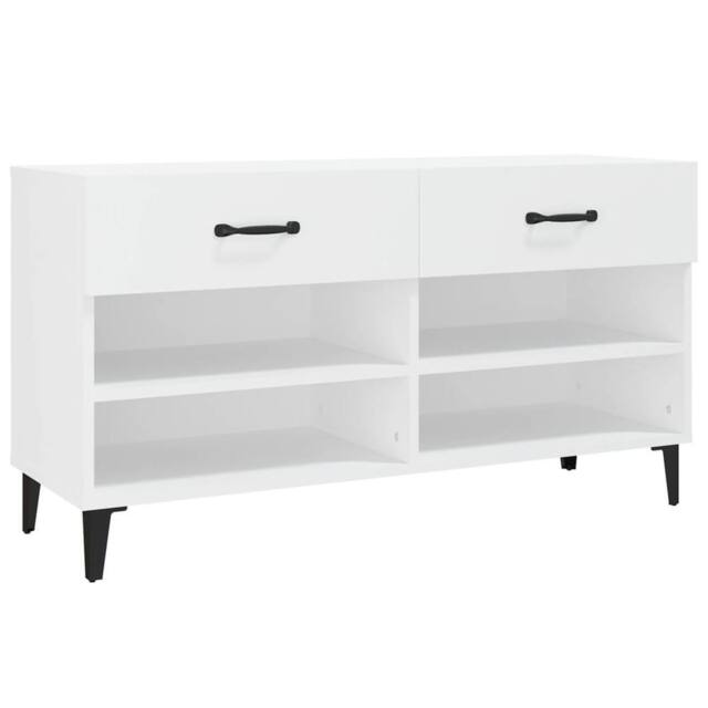 Berkfield Home Shoe Cabinet White 102x35x55 cm Engineered Wood - Size: 102 x 35 x 55 cm - image 1