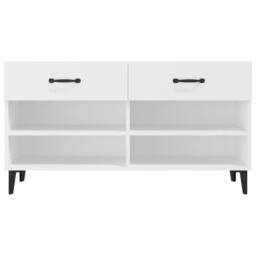 Berkfield Home Shoe Cabinet White 102x35x55 cm Engineered Wood - Size: 102 x 35 x 55 cm - thumbnail 6