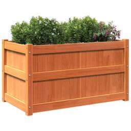 Berkfield Home Beautiful Garden Planter Wax Brown 90x50x50 cm Solid Wood Pine - Size: 90 x 50 x 50 cm - thumbnail 4