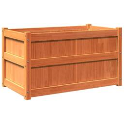 Berkfield Home Beautiful Garden Planter Wax Brown 90x50x50 cm Solid Wood Pine - Size: 90 x 50 x 50 cm - thumbnail 3