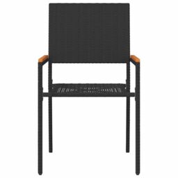 Berkfield Home Outdoor Chairs 4 pcs PE rattan, Solid acacia wood in Black - thumbnail 5