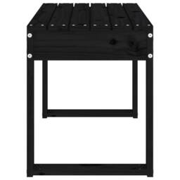 Berkfield Home Beautiful Garden Bench Black 80x38x45 cm Solid Wood Pine - Size: 80 x 38 x 45 cm - thumbnail 4