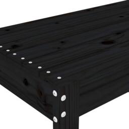 Berkfield Home Beautiful Garden Bench Black 80x38x45 cm Solid Wood Pine - Size: 80 x 38 x 45 cm - thumbnail 6