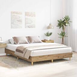 Berkfield Home Bed Frame No Mattress Artisan Oak 90x200 cm Engineered Wood in Brown - thumbnail 3
