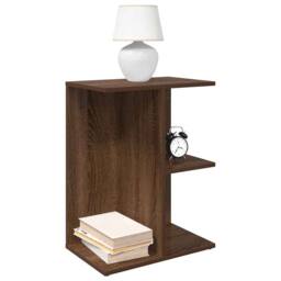Berkfield Home Bedside Table Brown Oak 46.5x29x61 cm Engineered Wood - thumbnail 2