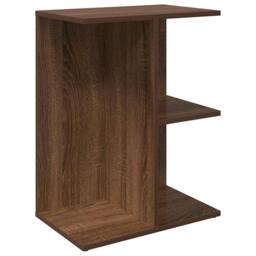 Berkfield Home Bedside Table Brown Oak 46.5x29x61 cm Engineered Wood - thumbnail 1