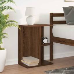 Berkfield Home Bedside Table Brown Oak 46.5x29x61 cm Engineered Wood - thumbnail 3