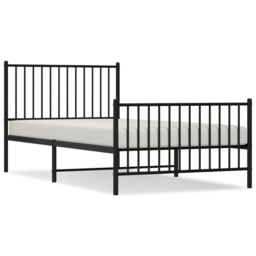 Berkfield Home Metal Bed Frame with Headboard & Footboard Black 100x200 cm - thumbnail 2