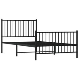Berkfield Home Metal Bed Frame with Headboard & Footboard Black 100x200 cm - thumbnail 4