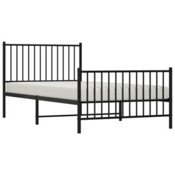 Berkfield Home Metal Bed Frame with Headboard & Footboard Black 100x200 cm - thumbnail 3