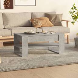 Berkfield Home Coffee Table Concrete Grey 102x55x45 cm Engineered Wood - Size: 102 x 55 x 45 cm - thumbnail 2