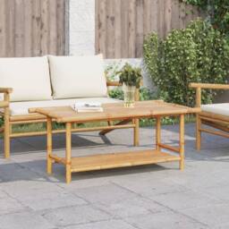 Berkfield Home Coffee Table 110x55x45 cm Bamboo in Brown - Size: 110 x 55 x 45 cm - thumbnail 2
