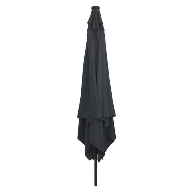 Berkfield Home Square Patio Umbrella with LED Lights 295x245 cm Dark Gray in Dark Grey - image 1