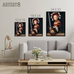 "Artery8 Lucas Cranach Judith With The Head of Holofernes Framed Canvas Art - Size: W12"" x H16""" - thumbnail 4