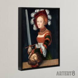 "Artery8 Lucas Cranach Judith With The Head of Holofernes Framed Canvas Art - Size: W12"" x H16""" - thumbnail 2