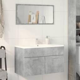 Berkfield Home Sink Cabinet Concrete Grey 80x38.5x46 cm Engineered Wood - thumbnail 2
