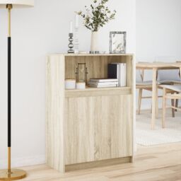 Berkfield Home Sideboard with LED Sonoma Oak 72x34x100 cm Engineered Wood in Brown - Size: 72 x 34 x 100 cm - thumbnail 4