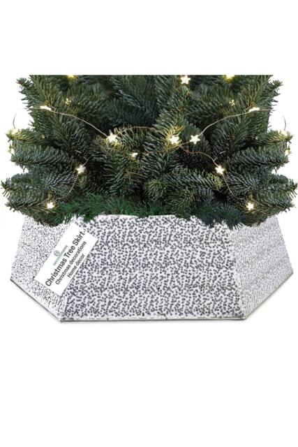 Deco Express Christmas Tree Skirt Silver Xmas Décor Decoration - image 1