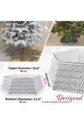 Deco Express Christmas Tree Skirt Silver Xmas Décor Decoration - thumbnail 2
