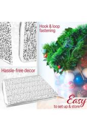 Deco Express Christmas Tree Skirt Silver Xmas Décor Decoration - thumbnail 4