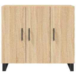 Berkfield Home Sideboard Sonoma Oak 90x34x80 cm Engineered Wood in Brown - Size: 90 x 34 x 80 cm - thumbnail 6