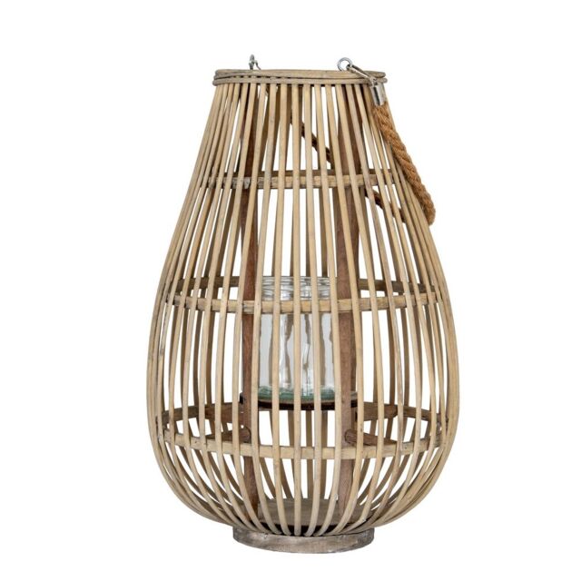 Hill Interiors Ellipse Wicker Lantern in Brown - image 1