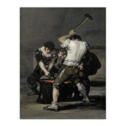 Artery8 Francisco Goya The Forge Blacksmiths Oil Painting Framed Art Print in Grey - Size: A4 - thumbnail 3
