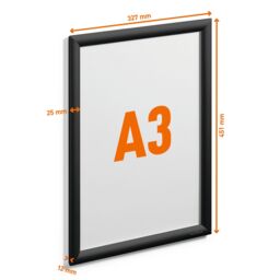 Durable Aluminium Snap Frame Retail Clip Poster Holder Notice Board - A3 Black - Size: 1 Pack - thumbnail 5