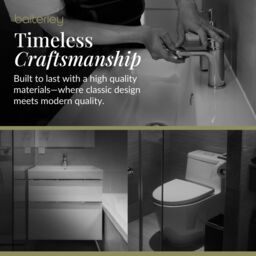 Balterley Cloakroom Suite Left Hand Vanity WC Toilet Tap Set 440mm - Oak Black in Grey - thumbnail 5