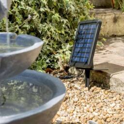 Primrose 3 Tier Solar Powered Stone Effect Water Feature Outdoor 42cm in Light Grey - thumbnail 2