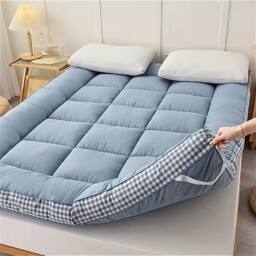FORGEVIO 90 x 190 cm Blue Japanese Folding Futon Mattress Topper - Size: Cot - thumbnail 3