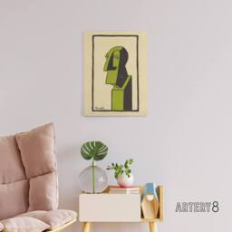 "Artery8 Alfred Frueh John Drew Actor Caricature Portrait Canvas Wall Art Print in Beige - Size: W12"" x H16""" - thumbnail 3