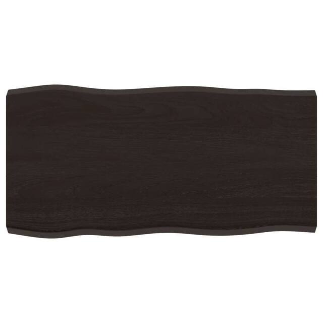 Berkfield Home Table Top Dark Grey 80x40x(2-4) cm Treated Solid Wood Live Edge in Charcoal - image 1