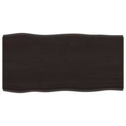 Berkfield Home Table Top Dark Grey 80x40x(2-4) cm Treated Solid Wood Live Edge in Charcoal