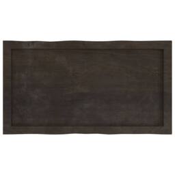 Berkfield Home Table Top Dark Grey 80x40x(2-4) cm Treated Solid Wood Live Edge in Charcoal - thumbnail 4