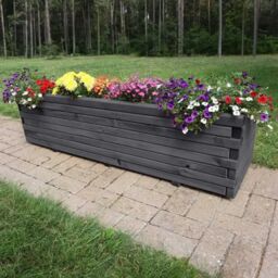 Access Garden Products Pine raised trough planter (L) 140cm × (H) 40cm × (D) 40cm in Grey - thumbnail 3