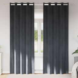 Berkfield Home Blackout Curtains with Eyelets 2 pcs Light Grey Velvet