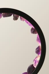 ValueLights Natural Crystal Halo Design Wellness Table Lamp Raw Stone Healing Light - Amethyst in Black - thumbnail 4