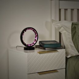 ValueLights Natural Crystal Halo Design Wellness Table Lamp Raw Stone Healing Light - Amethyst in Black - thumbnail 2
