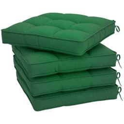 OUTSUNNY 42 x 42cm Replacement Garden Seat Cushion Pad with Ties, Green - Size: 42 x 42 cm - thumbnail 2